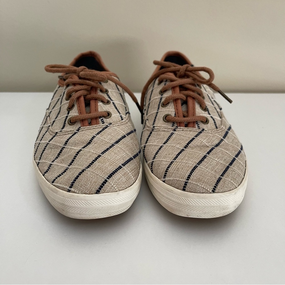 Keds - Windowpane Plaid Champion Sneakers - Navy/White/Tan - Women’s size 8 - Picture 3 of 12